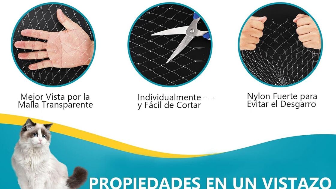Rede de proteção: adaptável, resistente, fácil de cortar e segura para gatos