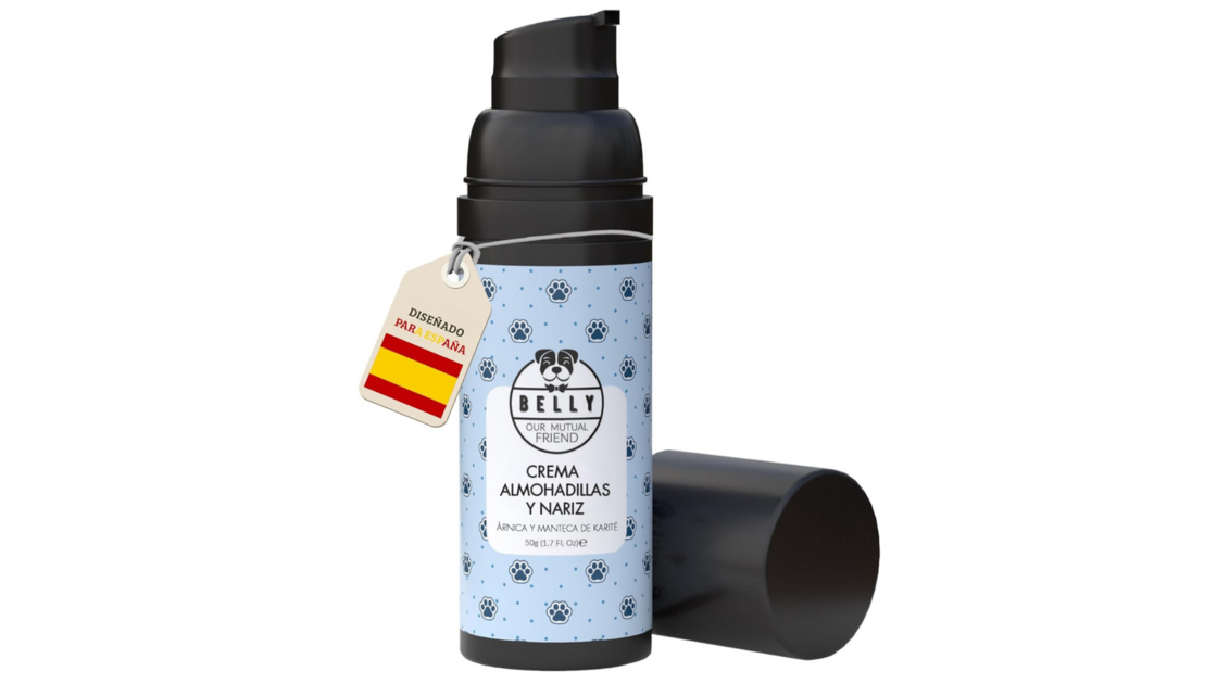 Creme para almofadas e nariz, com arnica e manteiga de karité, para cães