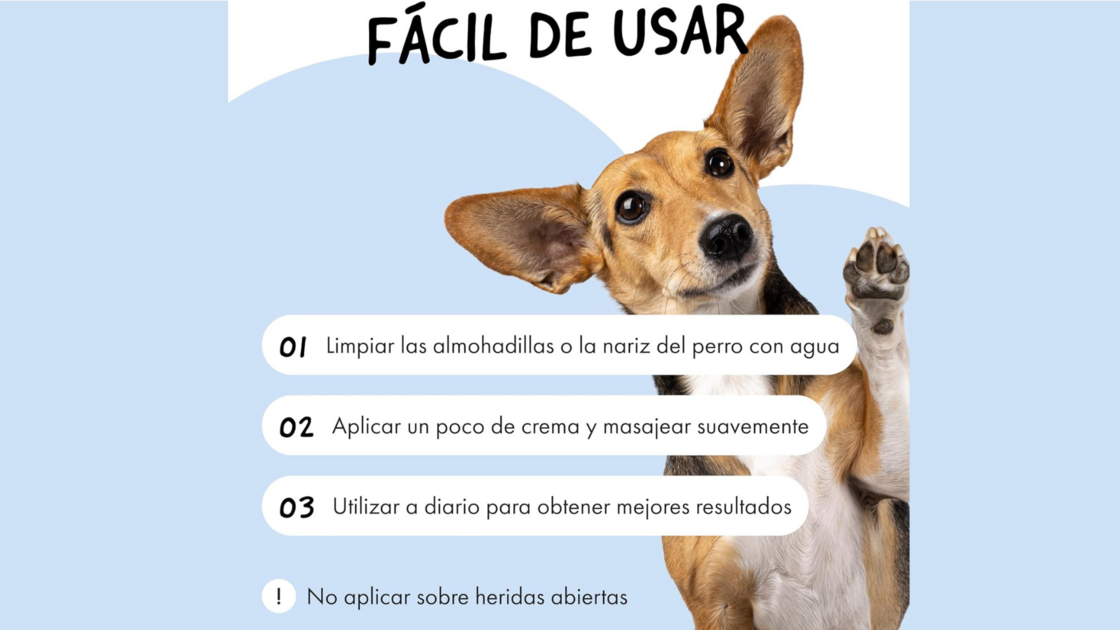 Bálsamo fácil de usar para hidratar almofadas e focinhos de cães
