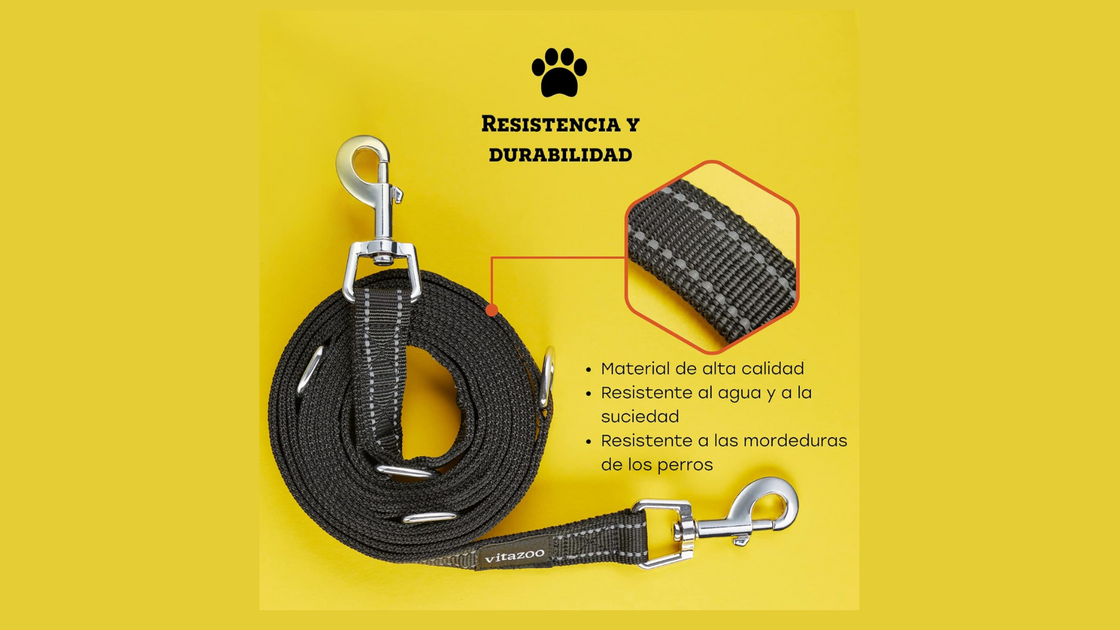 Trela resistente para cães, com material de alta qualidade e resistente a mordeduras