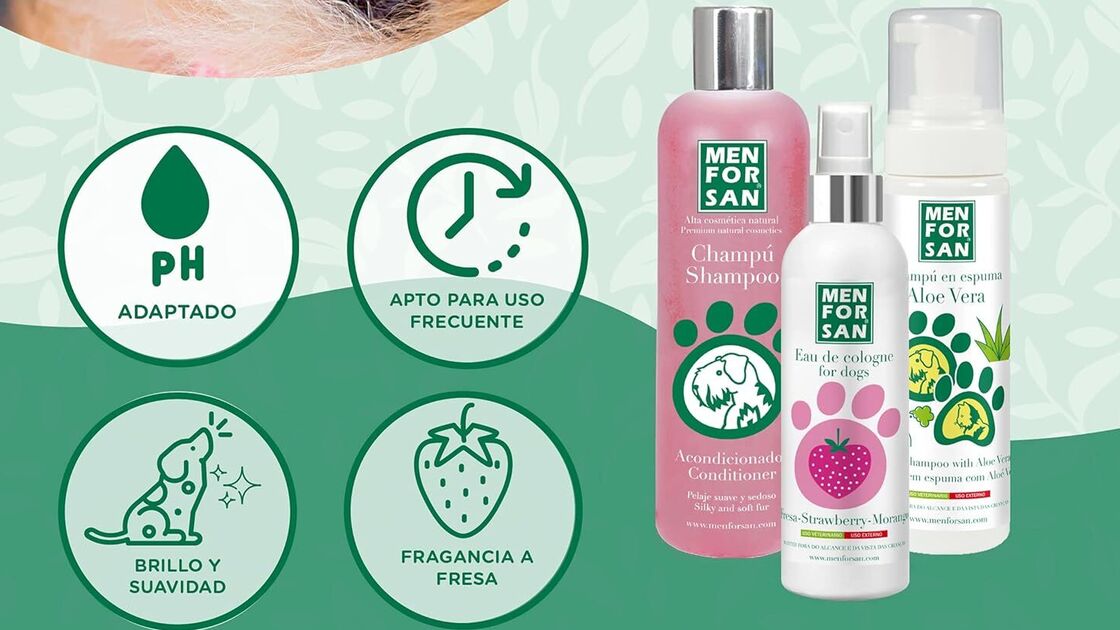 Higiene e bem-estar para o seu patudo com champô, creme e água de colónia