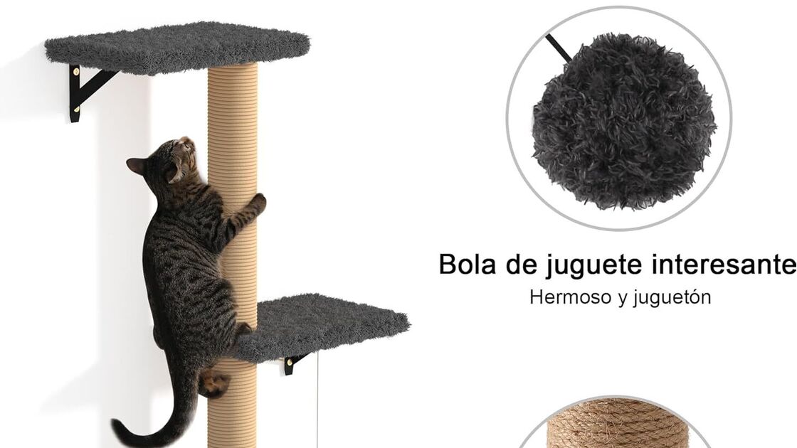 Diversão sem limites para gatos com poste de juta natural e brinquedo interessante