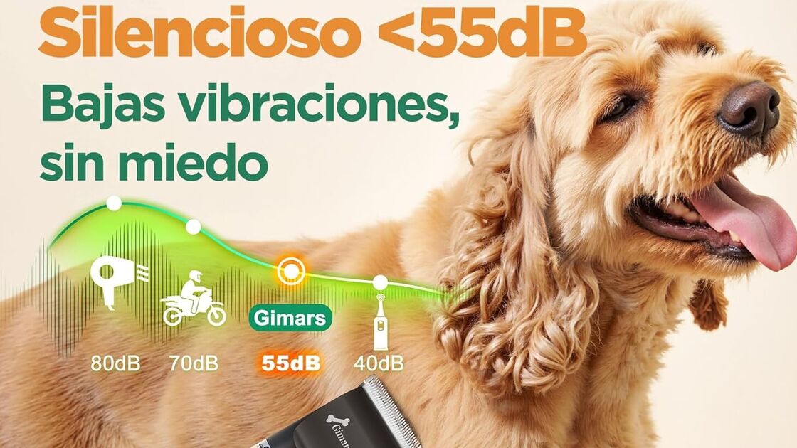 Máquina de tosquia silenciosa e sem vibrações para cães da Gimars