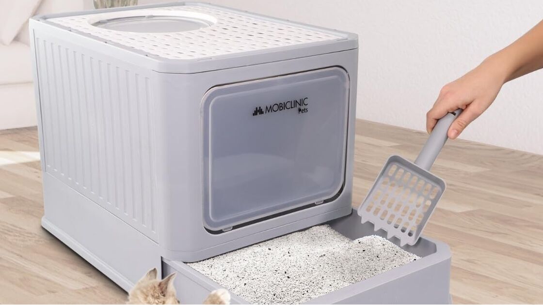 Caixa de areia para gatos Mobiclinic Pets com pá incluída, sem acessórios adicionais