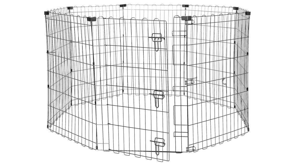 Cercado de metal para animais de estimação com porta