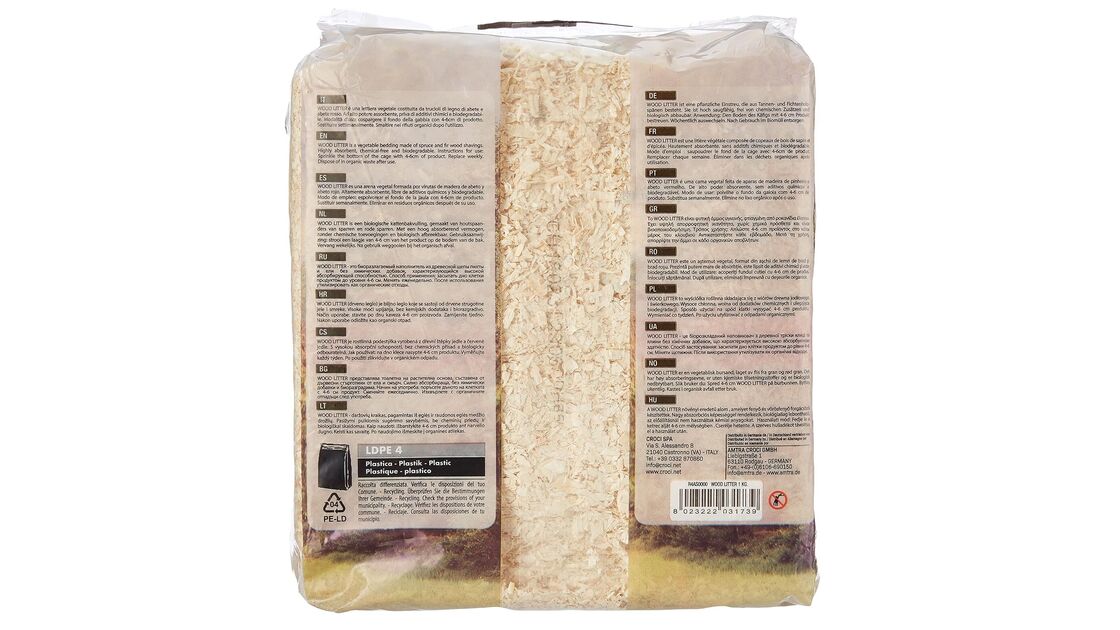 Cama vegetal biodegradável para gaiolas de pinheiro e abeto