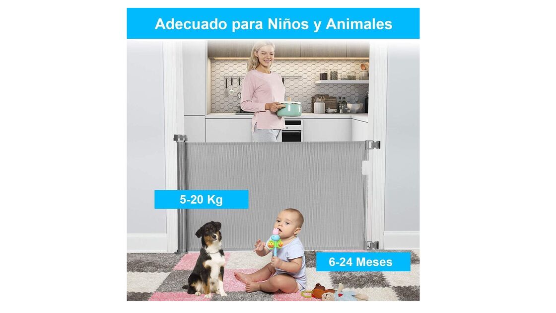 Barreiras de segurança protegem animais e bebés em casa, prevenindo acidentes