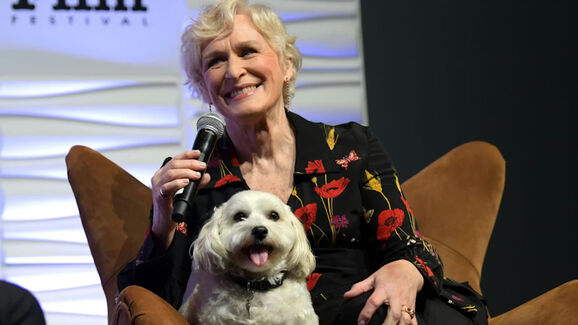 Glenn Close é imortalizada no TCL Chinese Theatre. E o seu amiguinho Pip também 