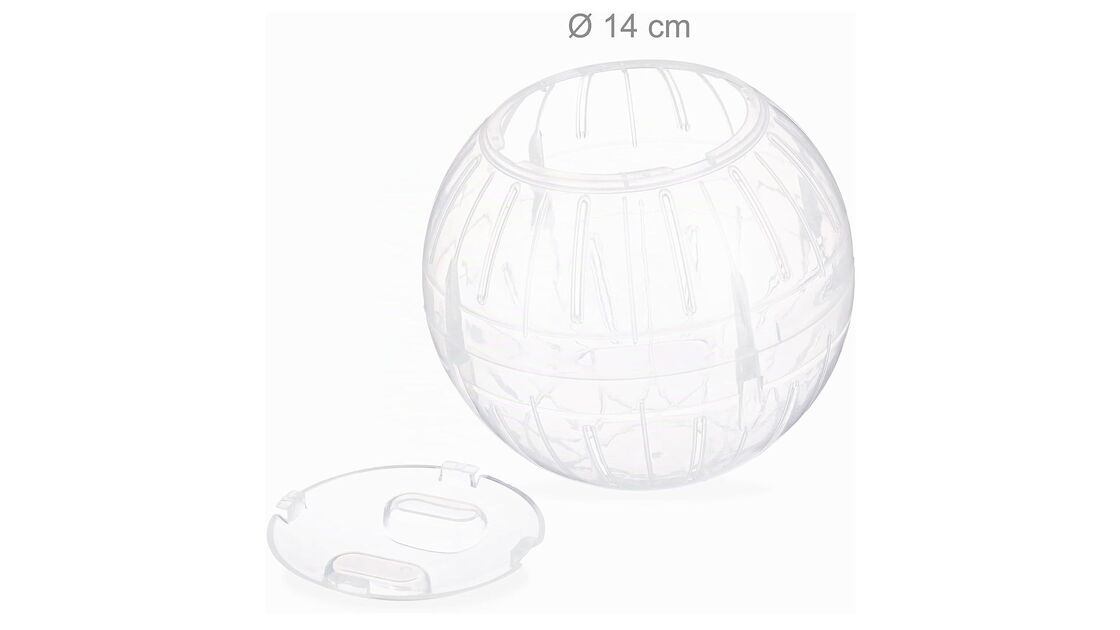 Bola transparente de 14 cm para manter o hamster ativo