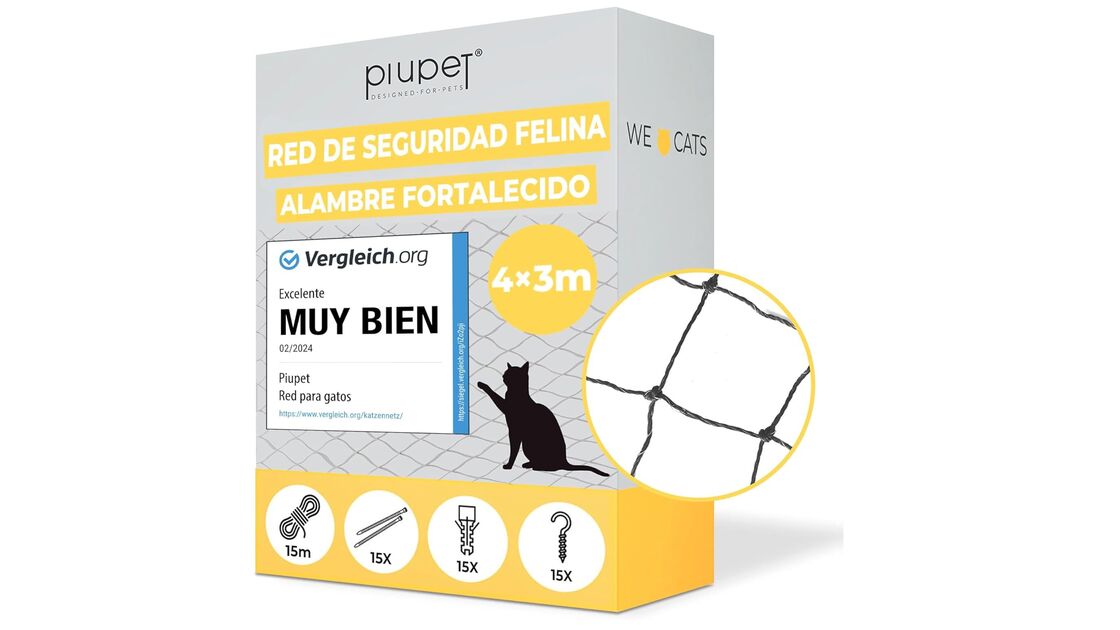 Rede de segurança felina para proteger gatos, com 4x3m