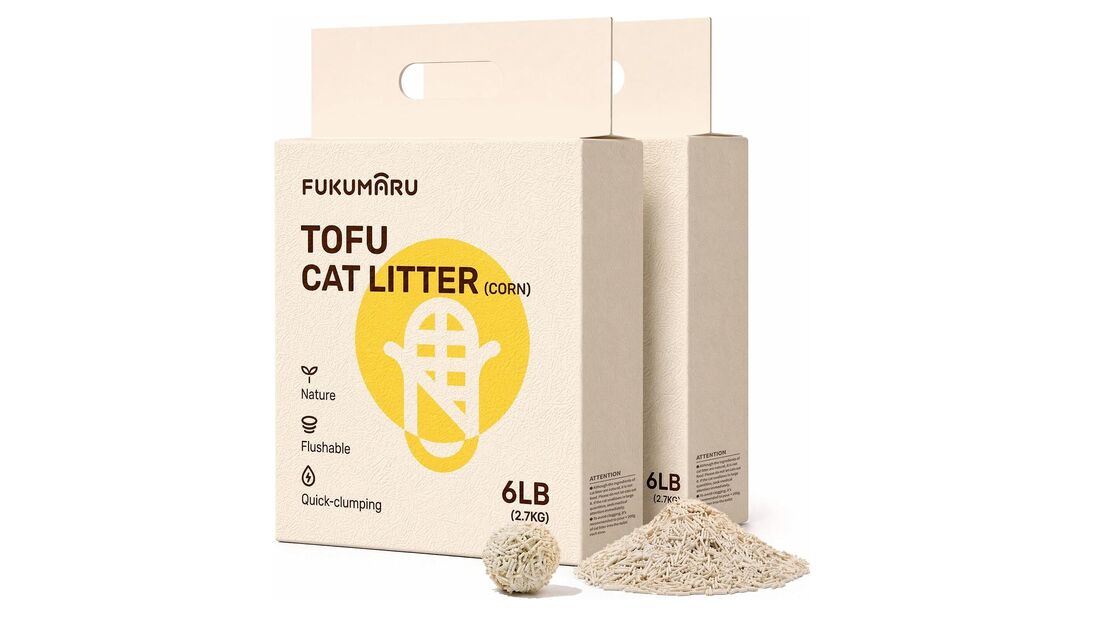 Areia de tofu FUKUMARU, com milho, para gatos